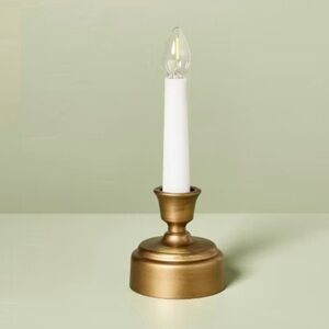Flameless Christmas Window Candle with Faux Brass Base - Hearth & Hand Magnolia